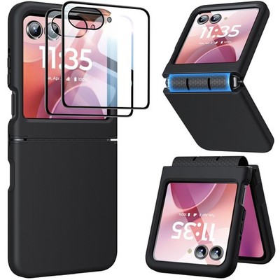 for Motorola Razr 2025/2024 Case with 2 PCS HD Screen Protector, Hinge Protec...