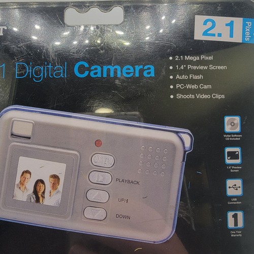 Vivitar Vstyle VS28B 2.1 MP Digital Camera Silver Blue New Sealed - Picture 8 of 10