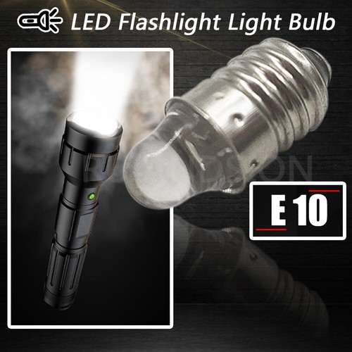 10pcs E10 LED Screw Base Globe Bulb Cool White 3V DC Torch Flashlight Lamp Light - Picture 2 of 7