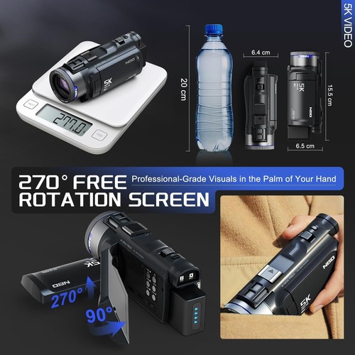 5K Video Camera Camcorder 48MP 16X 3.0" Touch Screen WIFI APP Control Vlogging - Picture 7 of 10