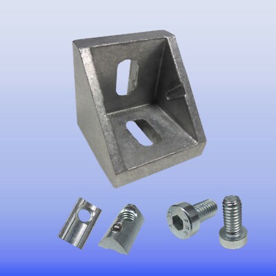 10 x Winkel 30 x 30 Nut 6 leicht mit Befestigung für Alu Profil 30 N6 l