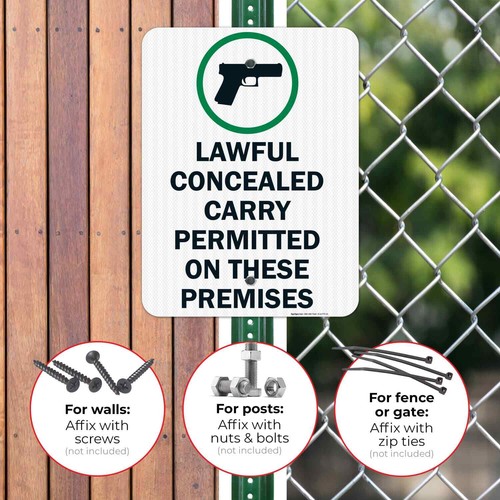 Lawful Concealed Carry Permitted On These Premises Sign, - Picture 60 of 86