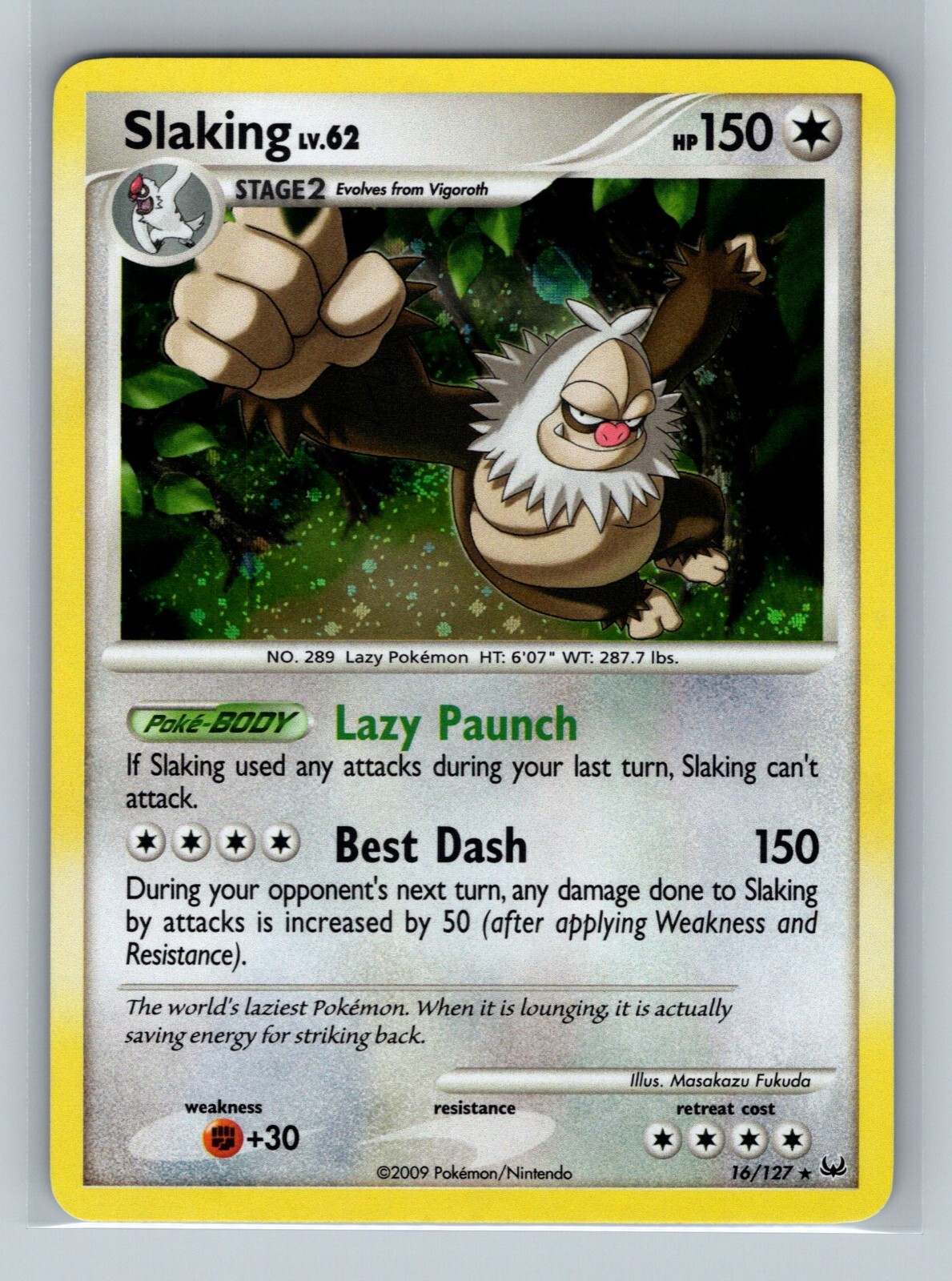 Pokemon Card - Slaking 16/127 - Platinum - Holo
