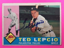Ted Lepcio Autographed Signed Baseball Card 1960 Topps Philadelphia Phillies