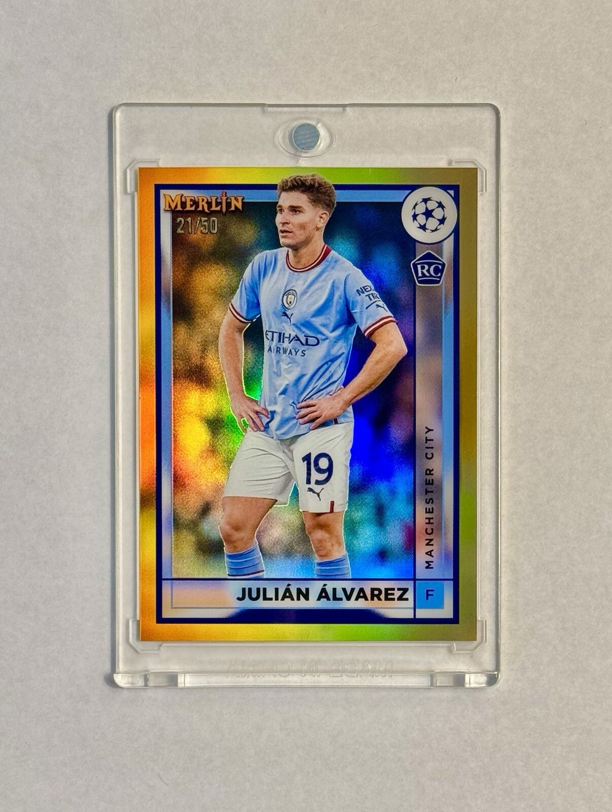 2022-23 Topps Merlin Chrome JULIAN ALVAREZ #94 Rookie RC Gold Refractor /50