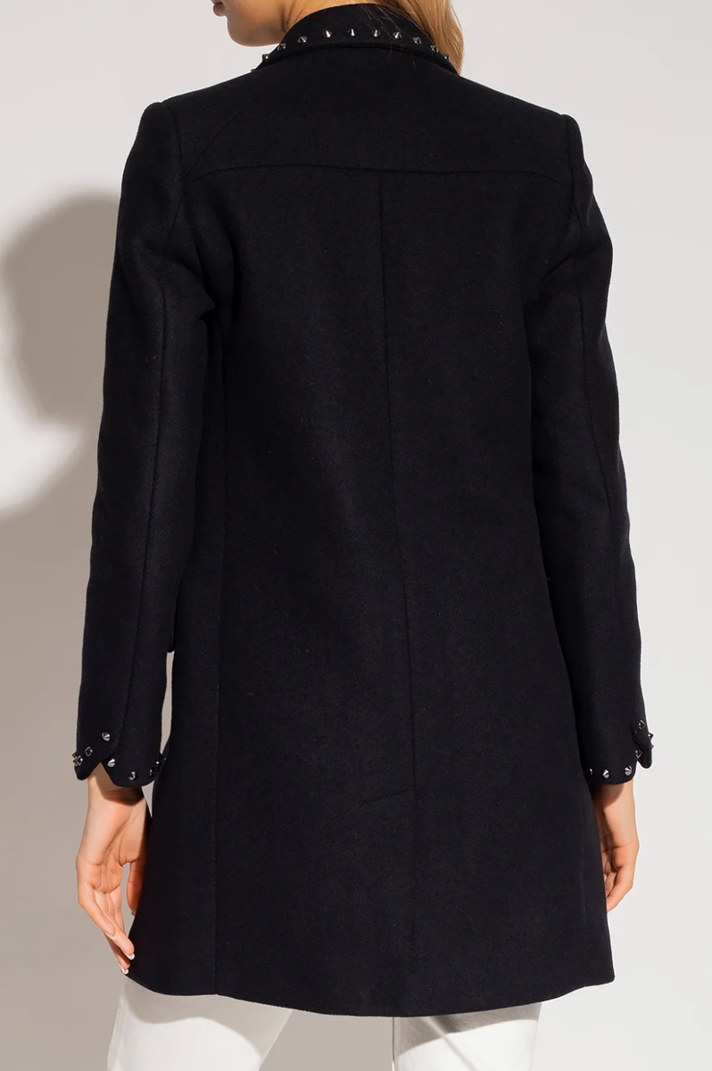 Zadig & Voltaire Marco Black Wool Blend Studded Coat sz M | eBay Zadig & Voltaire Marco Black Wool Blend Studded Coat sz M | eBay