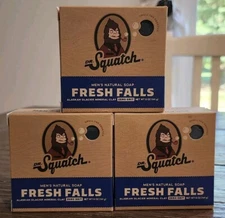 3x Dr. Squatch Fresh Falls All Natural Bar Soap for Men with Zero Grit 5 oz