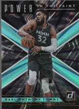 KARL-ANTHONY TOWNS 2021-22 DONRUSS POWER IN THE PAINT HOLO TEAL LASER #5 TIMBERW