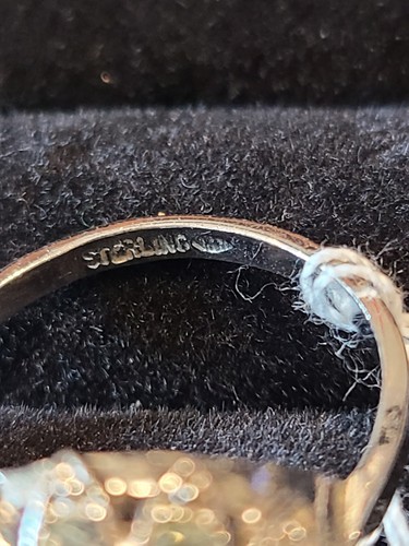Anello vintage sterling, pietra trasparente con perla, misura 9, bellissimo - Foto 4 di 4