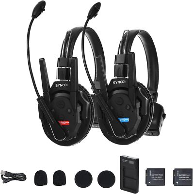 SYNCO XTalk XPro2 X2 1640ft Full-Duplex 2.4GHZ Wireless Intercom Headset System