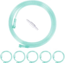 ANSNF 7Ft Oxygen Tubing, Crush Resistant High Flow Oxygen Tubing, 5 Pack Green O
