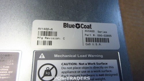 Blue Coat PacketShaper 1400 AV1400 Antivirus disque dur 250 Go / 6 Go RAM application de sécurité - Photo 5/5