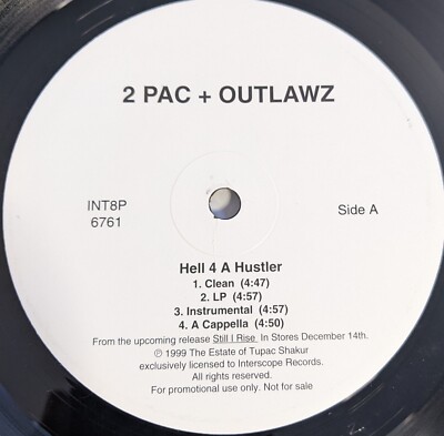 PROMO WHITE LABEL 2 PAC + OUTLAWZ 12 Inch Remix Vinyl  MORE INFO BELOW