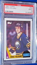 1987-88 TOPPS #40 MIKE FOLIGNO GRADED PSA 9 MINT BUFFALO SABRES HOCKEY POP 2