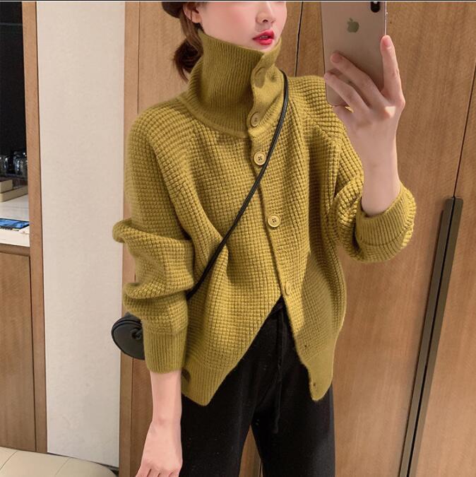 カーディガン Stand collar hand knit cardigan レディース s-l1200.jpg