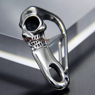 Retro Stainless Steel Skull Clasp Carabiner Wallet DIY Key Chain