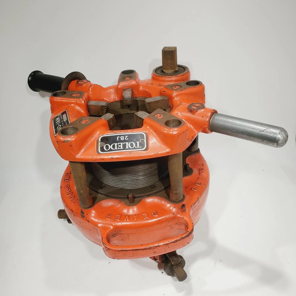 TOLEDO 2BJ 2- 1/2 - 4" PIPE THREADER Made In U.S.A Free Shipping - Image 2 of 4
