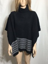 Women's NWT Michael Kors Textured Metallic Stripe Black Ponch Size O/S