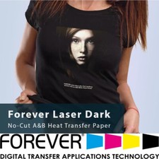 Forever Laser Dark No-Cut A  B Heat Transfer Paper 8.5"x11" 100 Sheets
