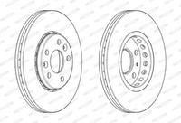 2X Ferodo DDF2507C Bremsscheibe Passend FüR Fiat Passend FüR Nissan Opel