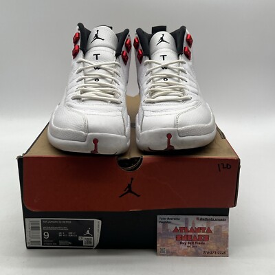 Size 9 - Air Jordan 12 Retro Twist Black White Leather Red (CT8013
