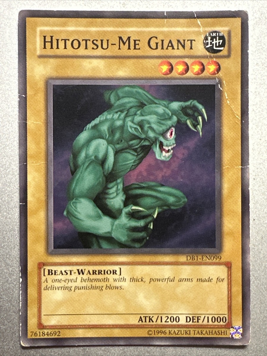 Yugioh! 1x Hitotsu-Me Giant DB1-EN099 Common Heavy Play/Damaged HP English  | eBay