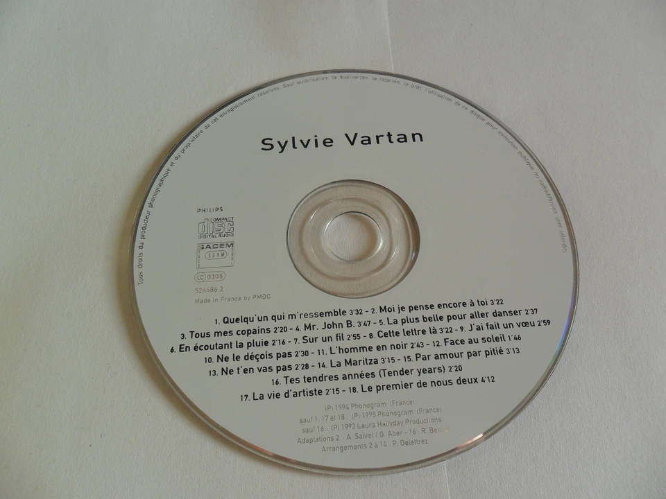 SYLVIE VARTAN - Sylvie Vartan (CD 1995) FRANCE Pressing Foto 3 de 4