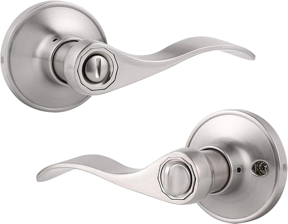 Probrico Interior Privacy Door Knob Lever Keyless Locking Reversible Handles