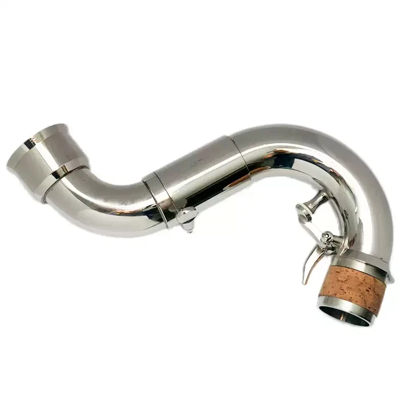 Nuevo Cuello Clarinete Bajo con Llave Cabeza Corcho Junta Niquelado Nuevo Foto 3 de 4