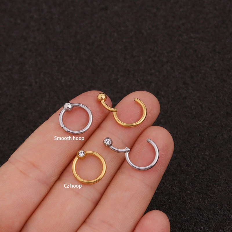 16G 8mm Surgical Steel Captive Bead Ring Nose Tragus Lip Ear Piercing Jewellery - image 2 of 4