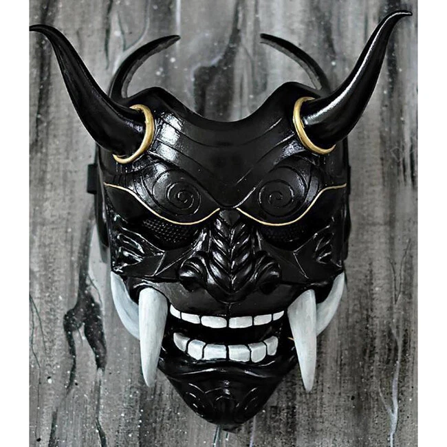 3D Devil Mask Japanese Hannya Demon Oni Samurai Kabuki Fancy Dress Party Props - Image 2 of 4