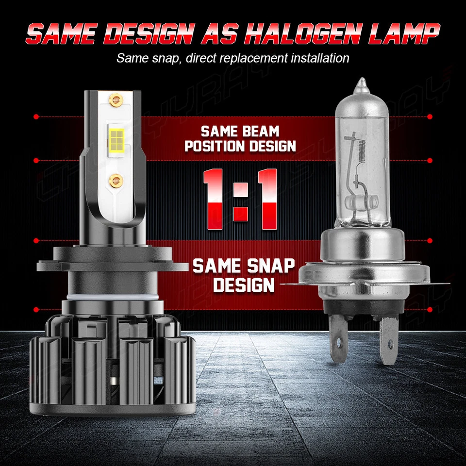 For Hyundai Tiburon 2003-2006 Combo 6x LED Headlight & Fog Light Bulbs Kit 6500K - Image 4 of 4