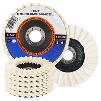 5X Polierscheibe 125Mm Filzscheiben Schwabbelscheibe Polieren Filz FäCherscheibe