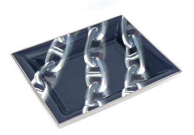 Hermes Chaine d'Ancre Change tray navy porcelain Ashtray chain