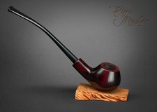 HAND MADE WOODEN SMOKING PIPE FOR TOBACCO CHURCHWARDEN no 54 Red  PEAR  + BOX