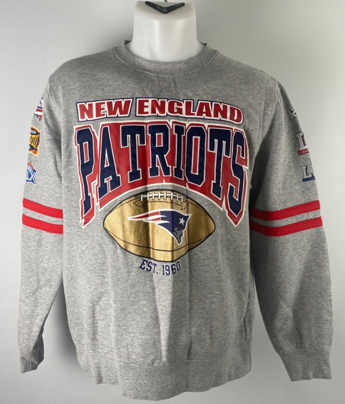 Men's Mitchell & Ness Gray New England Patriots Big & Tall Size Small - RRP £120