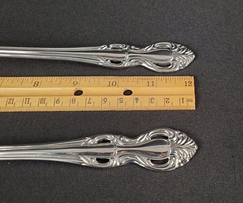 Reed & Barton QUEENSDAY Salat Servier Set Löffel & Gabel Edelstahl Besteck 12 Zoll - Bild 3 von 4
