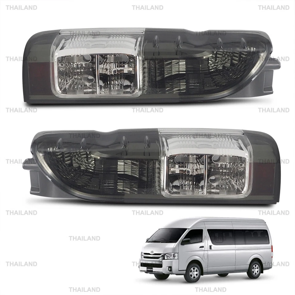 Smoke Lens Pair Tail Lamp Rear Lights Fits Toyota Hiace commuter Van 2005 - 2018 - Image 4 of 4