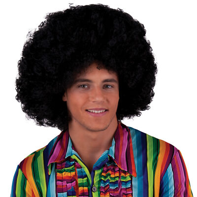 Giant Oversized Afro Disco 70's Adult Halloween Costume Black Wig, One-Size