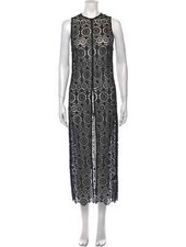 ALICE + OLIVIA “GRETCHEN” BLACK LACE BOHO LONG DRESS TUNIC SMALL