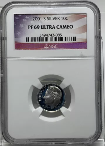 2001-S Roosevelt Silver Proof Dime NGC PF69 Ultra Cameo