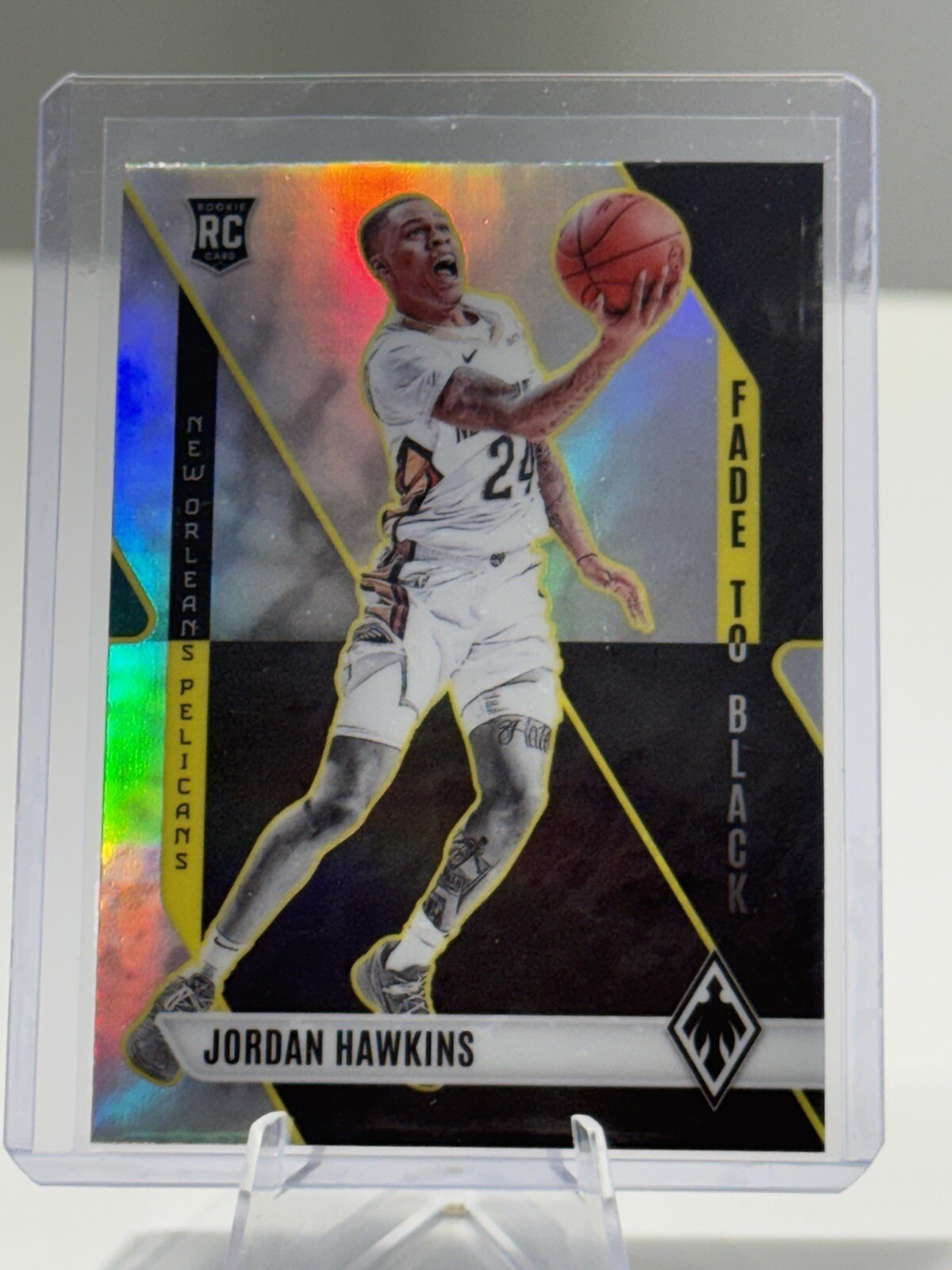 2023-2024 Phoenix Jordan Hawkins Fade To Black Silver + Red Cracked Ice RC #254