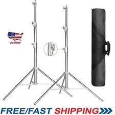 2-Pack Stainless Steel Light Stand w/Carrying Bag 1/4" to 3/8" Adapter for Godox