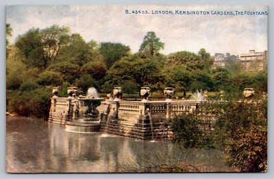 Postcard London Kensington Gardens The Fountains United Kingdom UK England