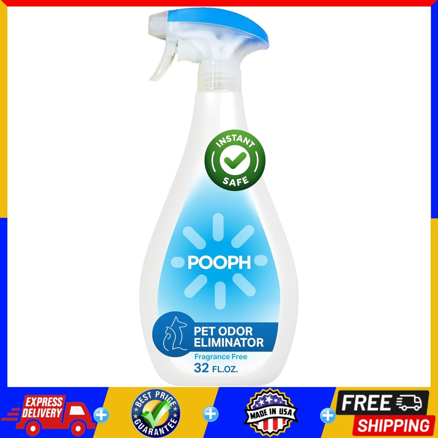 Pooph Pet Odor Eliminator, 32oz Spray Dismantles Odors on a Molecular Basis eBay
