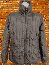Womens Nine West Size S Small Brown Quilted Coat Jacket Down & Feather Padded