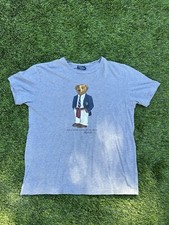 Vintage Polo Ralph Lauren Bear Men's L 90s Gray Shirt