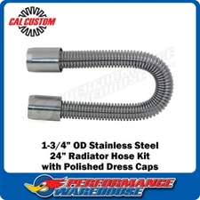 Cal Custom 1-3/4” O.D Chrome Stainless Steel 24” Radiator Hose Flexikool Kit