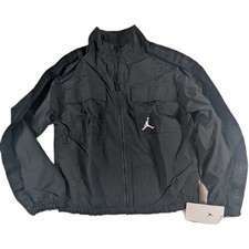 Jordan Nike Big Girl s Size Large Black Jumpman Woven Full Zip Light Jacket NWT