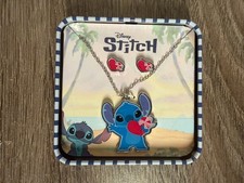 Disney Stitch Necklace and Earrings Set Gift Tin Lilo Stitch Jewelry New